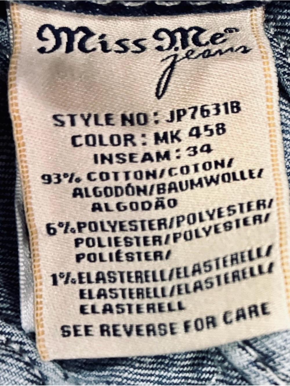 Miss Me Signature Bootcut Jeans Women’s 33x34 Mid Rise Stretch Denim EUC - Picture 10 of 12
